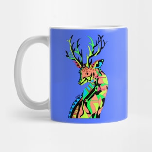 blue kitsch deer venado in mexican patterns ecopop art Mug